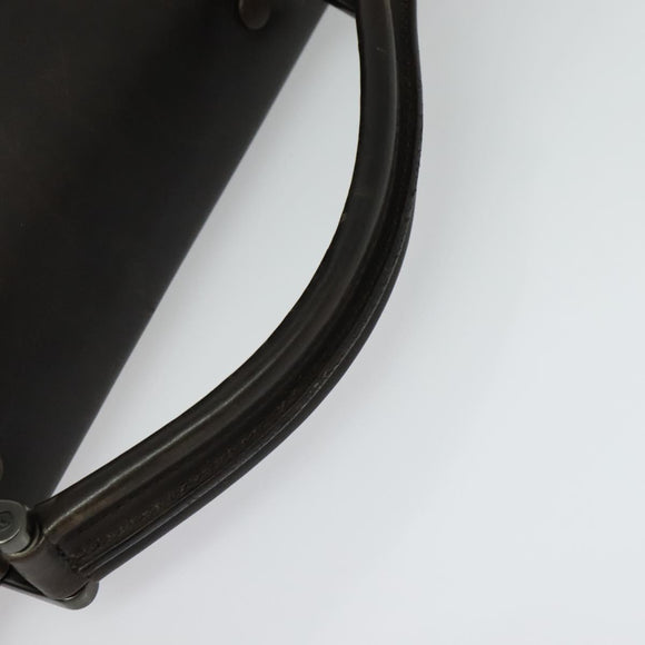 PRADA Business Bag Leather Brown Silver Auth bs28234