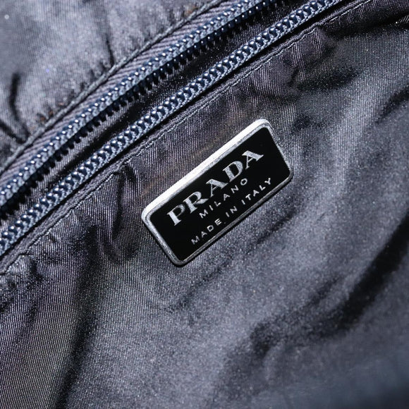 PRADA Shoulder Bag Nylon Black Silver Auth bs28236