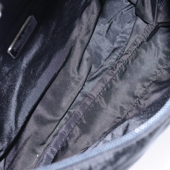 PRADA Shoulder Bag Nylon Black Silver Auth bs28236