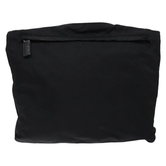 PRADA Shoulder Bag Nylon Black Silver Auth bs28236