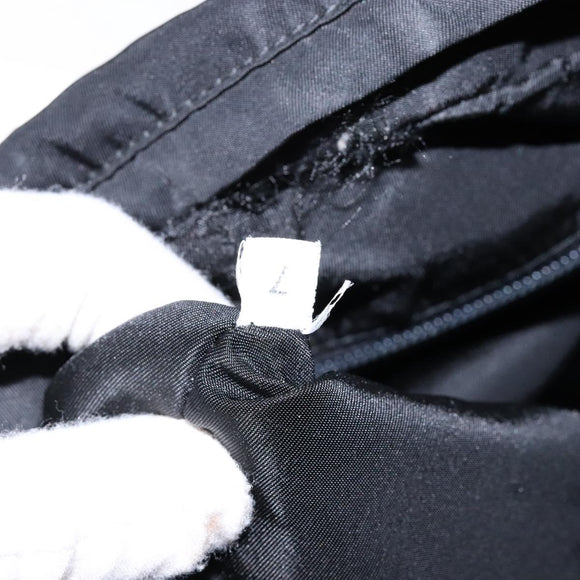 PRADA Shoulder Bag Nylon Black Silver Auth bs28236