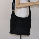 PRADA Shoulder Bag Nylon Black Silver Auth bs28236-25