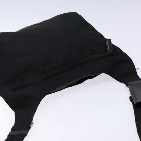 PRADA Shoulder Bag Nylon Black Silver Auth bs28236