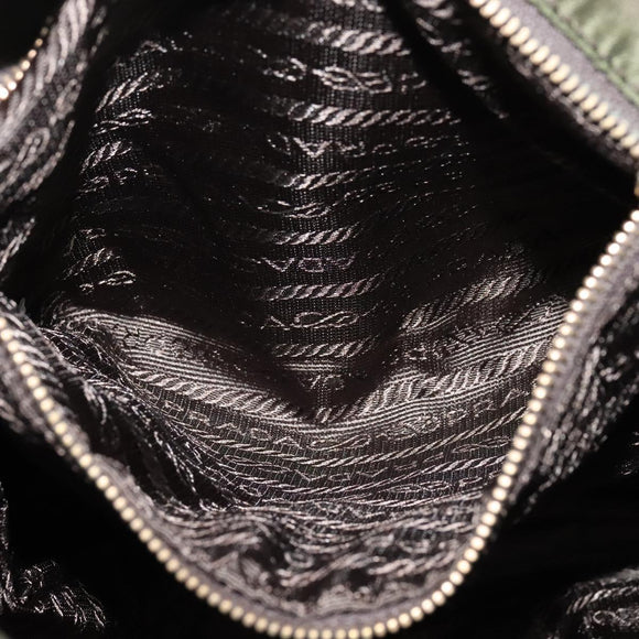 PRADA Shoulder Bag Nylon Khaki Gold Auth bs28237