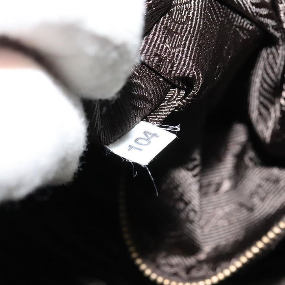 PRADA Shoulder Bag Nylon Khaki Gold Auth bs28237