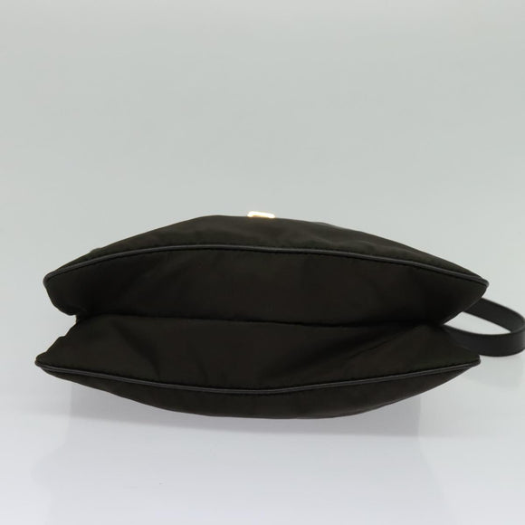 PRADA Shoulder Bag Nylon Khaki Gold Auth bs28237