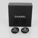 CHANEL Earring Plastic Black CC Auth bs28248-10