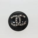 CHANEL Earring Plastic Black CC Auth bs28248-6