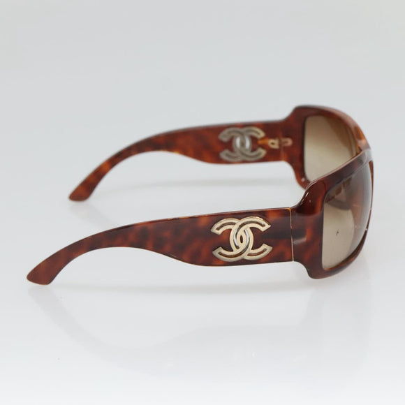 CHANEL Sunglasses Plastic Brown CC Auth bs28249