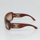 CHANEL Sunglasses Plastic Brown CC Auth bs28249-5