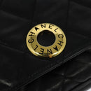 CHANEL Matelasse Chain Shoulder Bag Lamb Skin Black Gold CC Auth bs28257-18