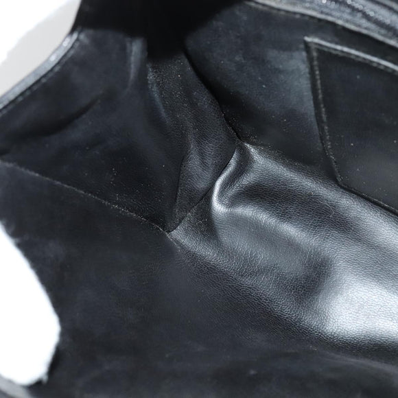 CHANEL Matelasse Chain Shoulder Bag Lamb Skin Black Gold CC Auth bs28257