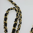 CHANEL Matelasse Chain Shoulder Bag Lamb Skin Black Gold CC Auth bs28257-8