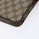 GUCCI GG Supreme Chain Clutch Bag PVC Beige Gold Auth bs28268-15