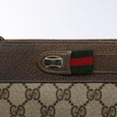 GUCCI GG Supreme Chain Clutch Bag PVC Beige Gold Auth bs28268-8