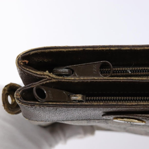 GUCCI GG Supreme Chain Clutch Bag PVC Beige Gold Auth bs28268