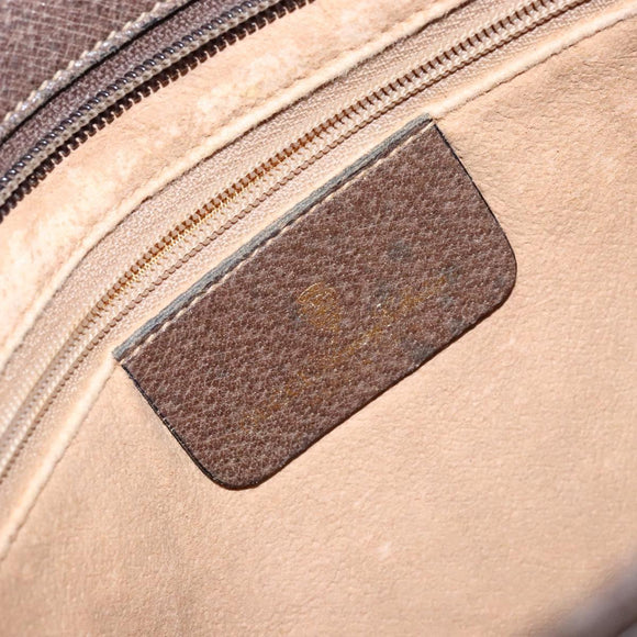 GUCCI GG Supreme Chain Clutch Bag PVC Beige Gold Auth bs28268