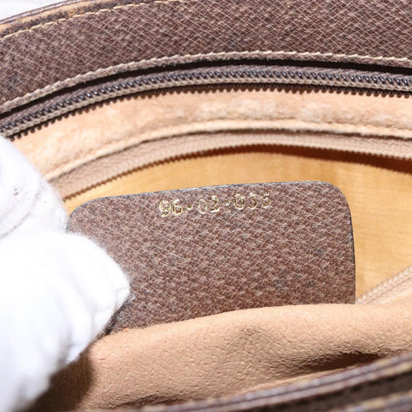 GUCCI GG Supreme Chain Clutch Bag PVC Beige Gold Auth bs28268