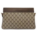 GUCCI GG Supreme Chain Clutch Bag PVC Beige Gold Auth bs28268-2