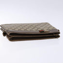 GUCCI GG Supreme Chain Clutch Bag PVC Beige Gold Auth bs28268-5