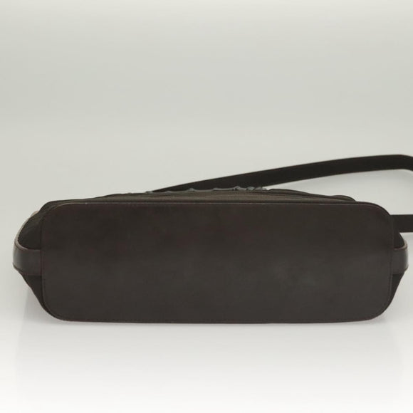 GUCCI Bamboo Hand Bag Nylon Leather 2way Brown Silver 000 1998 0588 Auth bs28273