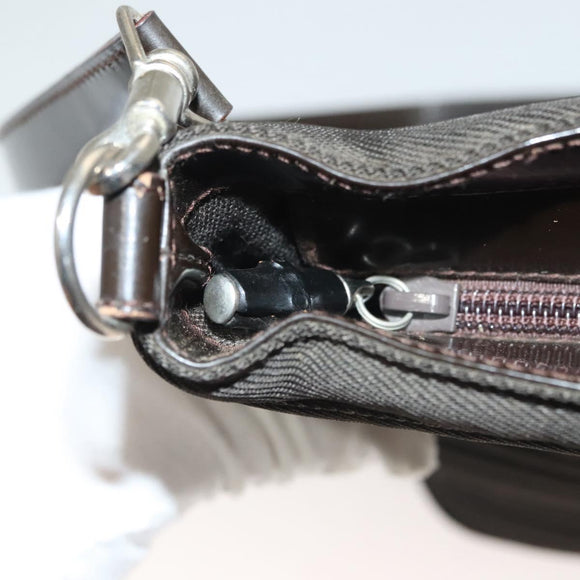 GUCCI Bamboo Hand Bag Nylon Leather 2way Brown Silver 000 1998 0588 Auth bs28273