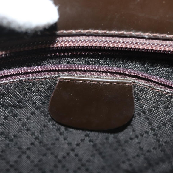 GUCCI Bamboo Hand Bag Nylon Leather 2way Brown Silver 000 1998 0588 Auth bs28273