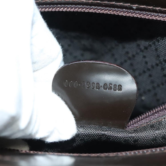 GUCCI Bamboo Hand Bag Nylon Leather 2way Brown Silver 000 1998 0588 Auth bs28273