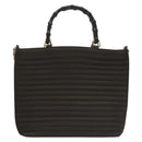GUCCI Bamboo Hand Bag Nylon Leather 2way Brown Silver 000 1998 0588 Auth bs28273-2