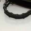 GUCCI Bamboo Hand Bag Nylon Leather 2way Brown Silver 000 1998 0588 Auth bs28273-7