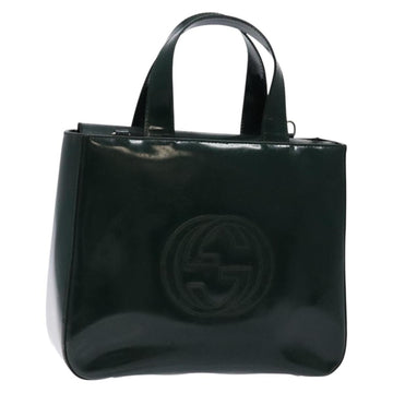 GUCCI Hand Bag Enamel Green Silver 000 1013 0504 Auth bs28278
