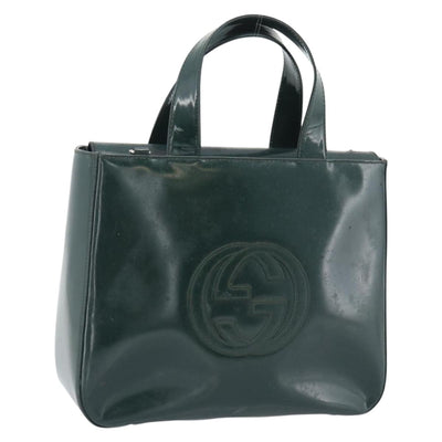 GUCCI Hand Bag Enamel Green Silver 000 1013 0504 Auth bs28278