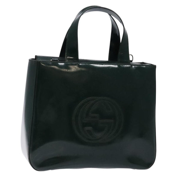 GUCCI Hand Bag Enamel Green Silver 000 1013 0504 Auth bs28278
