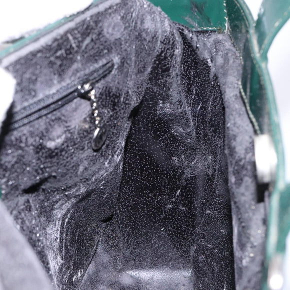 GUCCI Hand Bag Enamel Green Silver 000 1013 0504 Auth bs28278