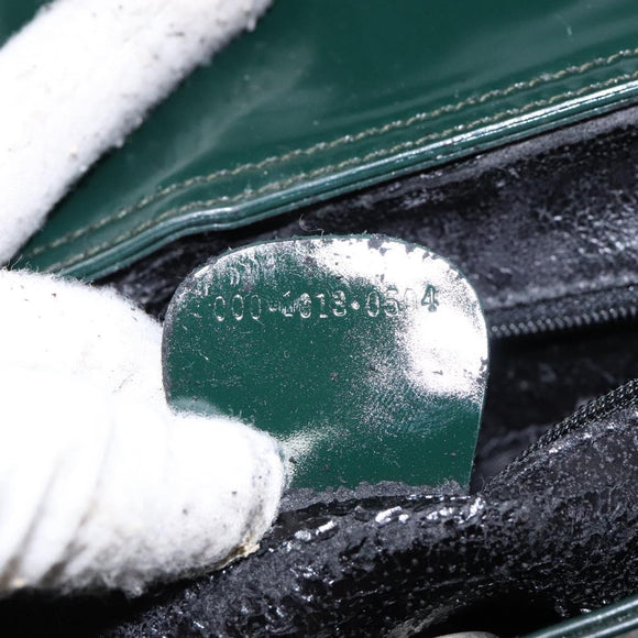 GUCCI Hand Bag Enamel Green Silver 000 1013 0504 Auth bs28278