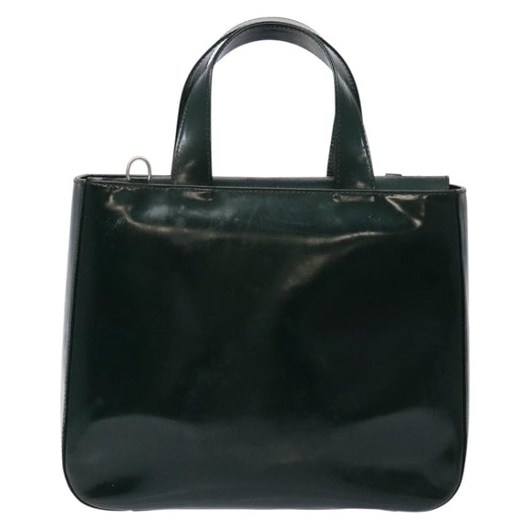 GUCCI Hand Bag Enamel Green Silver 000 1013 0504 Auth bs28278