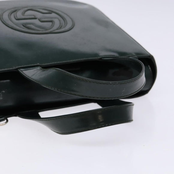 GUCCI Hand Bag Enamel Green Silver 000 1013 0504 Auth bs28278