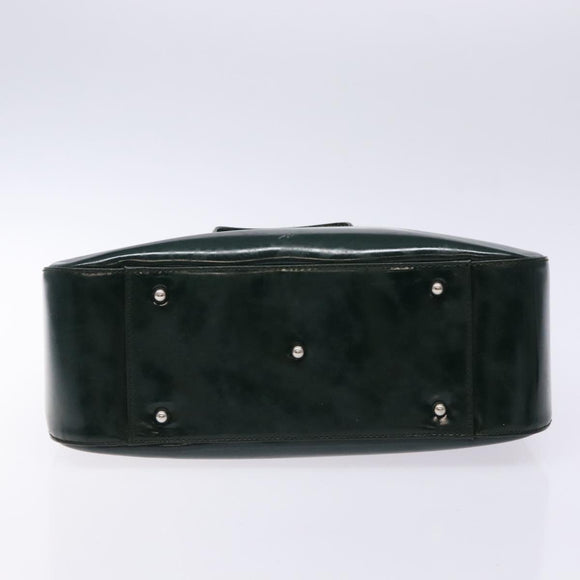 GUCCI Hand Bag Enamel Green Silver 000 1013 0504 Auth bs28278