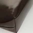 GUCCI Shoulder Bag Enamel Brown Silver 001 2058 3021 Auth bs28279-16