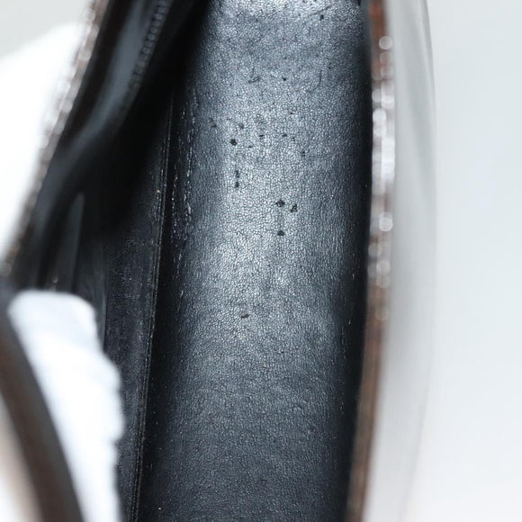 GUCCI Shoulder Bag Enamel Brown Silver 001 2058 3021 Auth bs28279