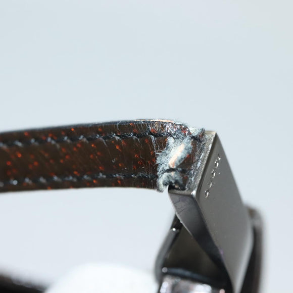 GUCCI Shoulder Bag Enamel Brown Silver 001 2058 3021 Auth bs28279