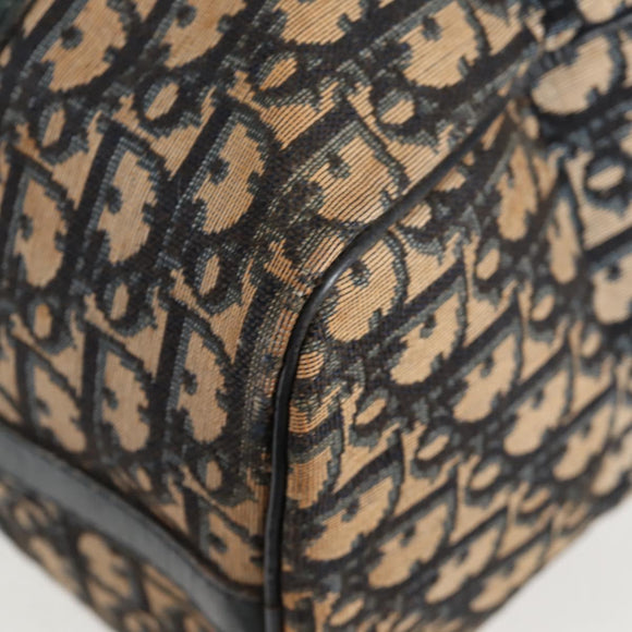 Christian Dior Trotter Canvas Boston Bag Navy Silver Auth bs28283