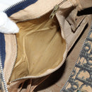 Christian Dior Trotter Canvas Boston Bag Navy Silver Auth bs28283-22