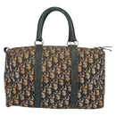 Christian Dior Trotter Canvas Boston Bag Navy Silver Auth bs28283-2