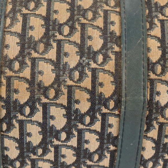 Christian Dior Trotter Canvas Boston Bag Navy Silver Auth bs28283