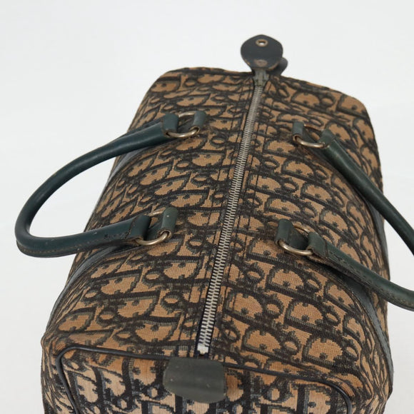 Christian Dior Trotter Canvas Boston Bag Navy Silver Auth bs28283