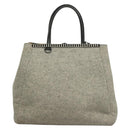 FENDI Tote Bag Wool Gray Silver Auth bs28290-2