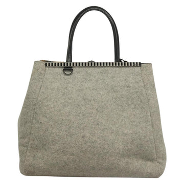 FENDI Tote Bag Wool Gray Silver Auth bs28290 - 0