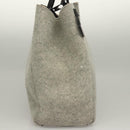 FENDI Tote Bag Wool Gray Silver Auth bs28290-4