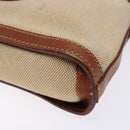 FENDI Hand Bag Canvas Beige Gold Auth bs28291-14